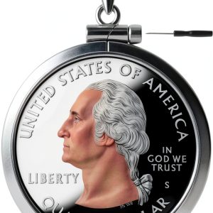 Zoster Sterling Silver Coin Bezel 25 Cent Border Pattern-0