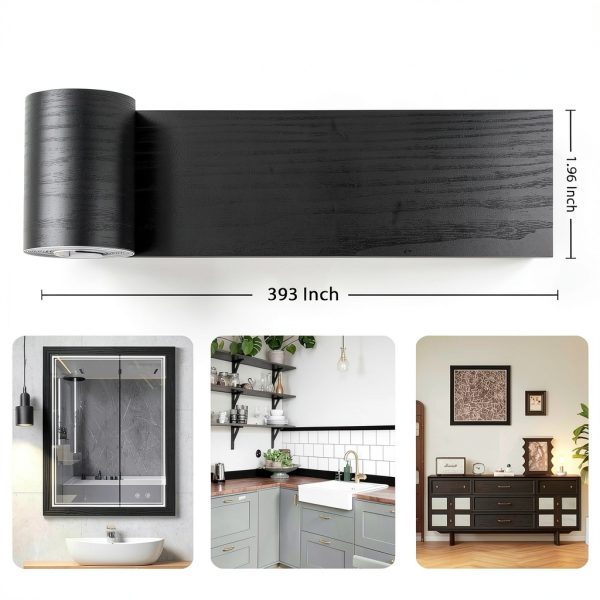 Alened PVC Mirror Frame Border Self Adhesive Wood Grain-3