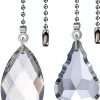 LINGTONG Ceiling Fan Pull Chains Crystal Glass Silver Modern-0