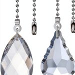 LINGTONG Ceiling Fan Pull Chains Crystal Glass Silver Modern-0