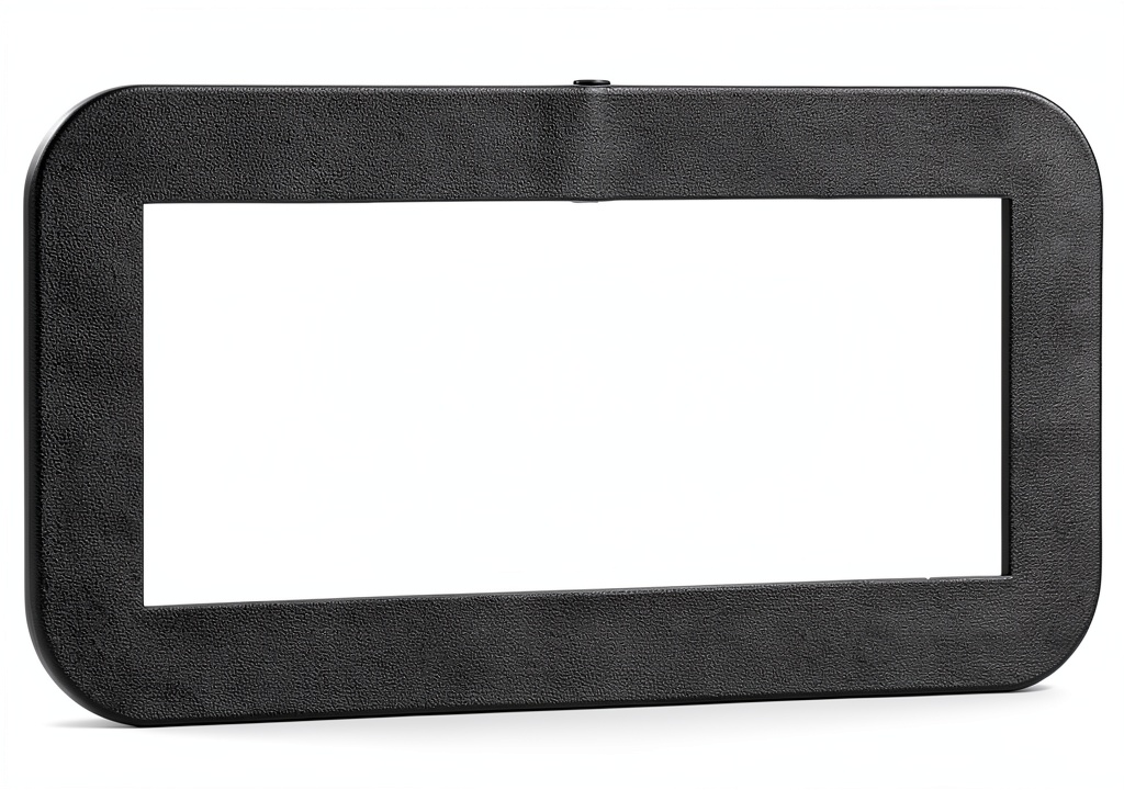 Metra DIN trim border installed in a car dashboard
