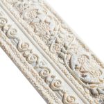 TaoBary White PVC Wallpaper Border Vintage Floral Design-0