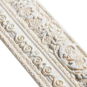 TaoBary White PVC Wallpaper Border Vintage Floral Design-0