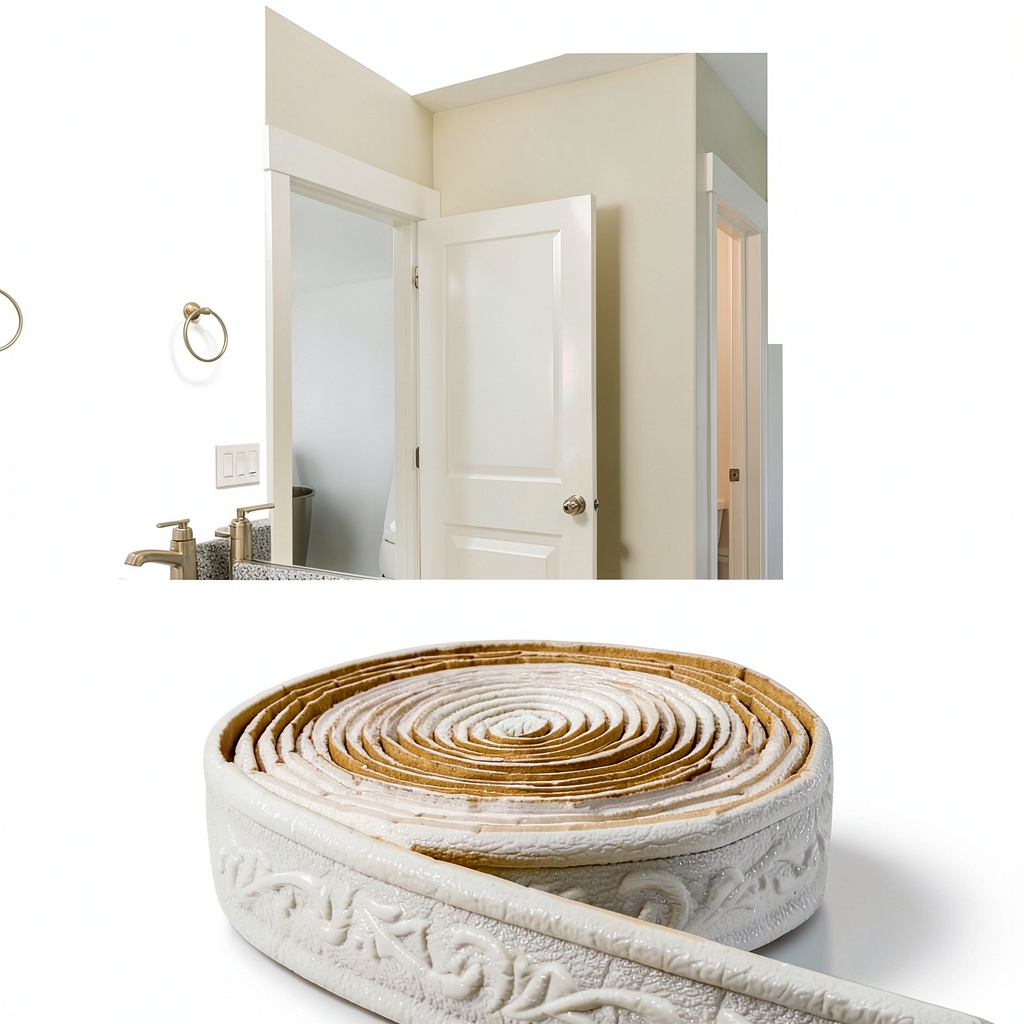 'WADILE wallpaper border applied to a clean wall surface'