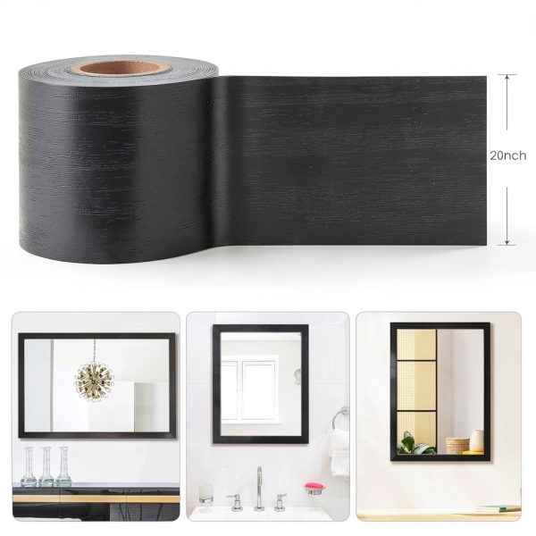 SICCOMA Black PVC Wallpaper Border Trim Peel Stick-2