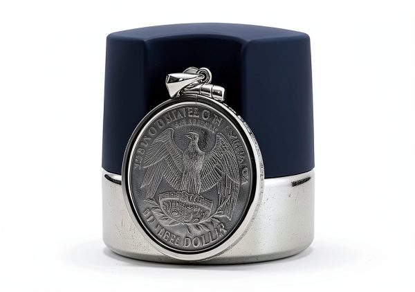 Zoster Sterling Silver Coin Bezel 25 Cent Border Pattern-1