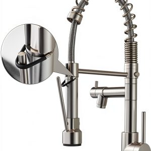AIMADI Kitchen Faucet Brushed Nickel Pull Down Sprayer-0