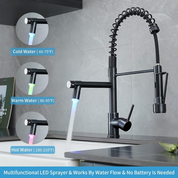 AIMADI Oil Rubbed Bronze Kitchen Faucet LED Touch On-1