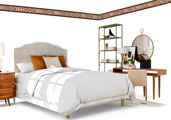 Dundee Deco Wallpaper Border Retro Gold Brown Self Adhesive-1