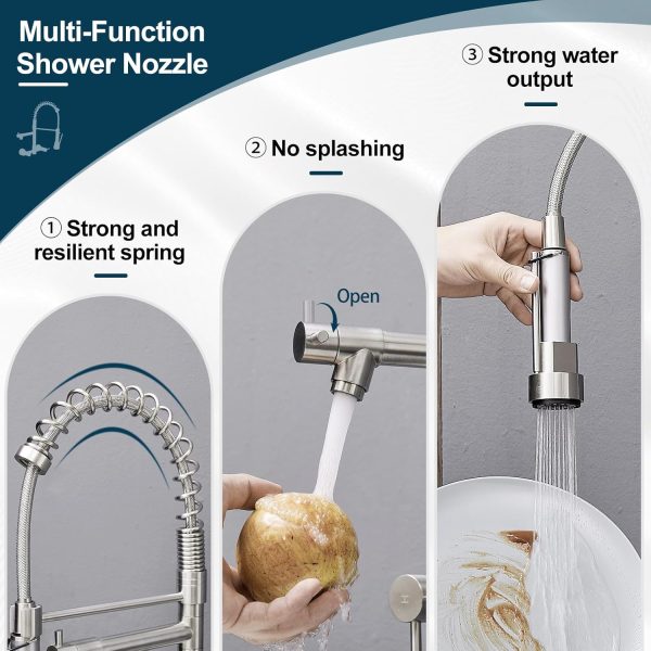 AIMADI Wall Mount Kitchen Faucet Stainless Steel Dual-4