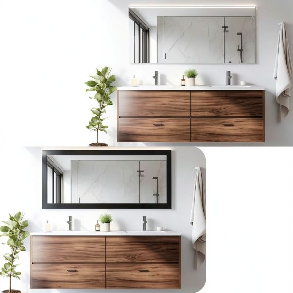 Alened PVC Mirror Frame Border Self Adhesive Wood Grain-1
