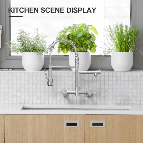 AIMADI Wall Mount Kitchen Faucet Stainless Steel Dual-6