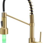 AIMADI Brushed Gold LED Kitchen Faucet Modern Gooseneck-0