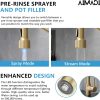 AIMADI Brushed Gold LED Kitchen Faucet Modern Gooseneck-2