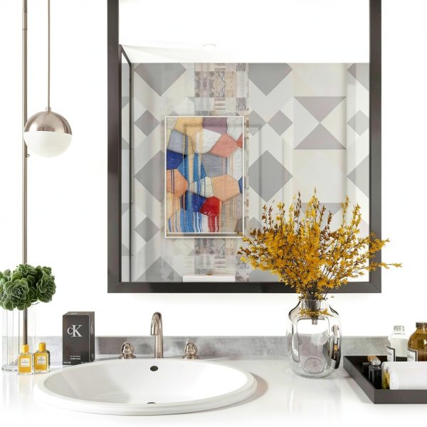 YENHOME Black Mirror Frame Border Peel and Stick Paper-2