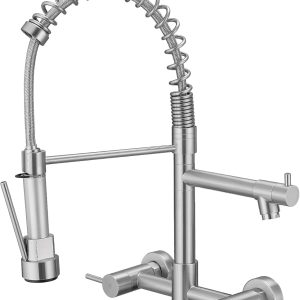 AIMADI Wall Mount Kitchen Faucet Stainless Steel Dual-0