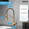 AIMADI Brushed Gold LED Kitchen Faucet Modern Gooseneck-4