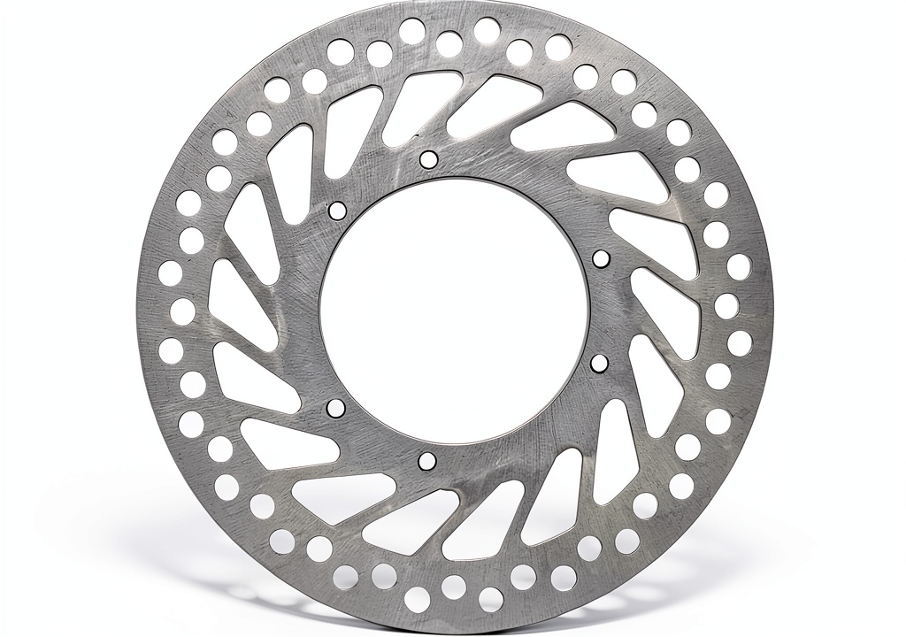 NICHE brake rotor installed on a Honda CRF250 during a mountain ride