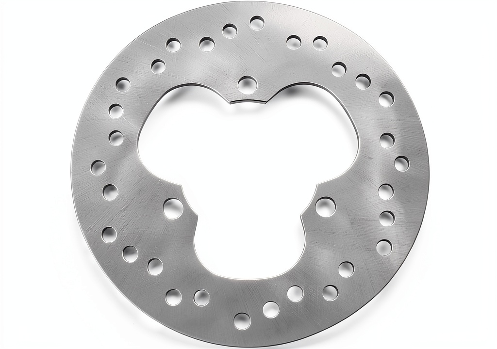 Honda TRX450 rear brake rotor installed on a trail bike