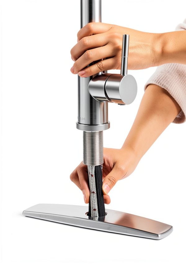 FORIOUS L-Shaped Kitchen Faucet Stainless Steel-3