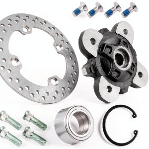 Polaris Front Wheel Hub and Brake Rotor Kit M MATI Stainless Steel-0