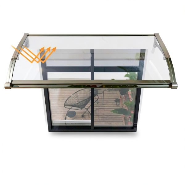 Awning PQRJFVIE Door Entrance 60x60cm Polycarbonate Aluminum Bracket-2