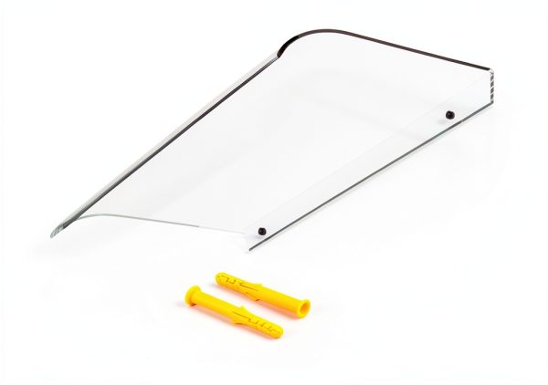 2PC Window Door Wall Frosted Canopy, 15.8 x 23.6 Inch Door Shelter Window Cover Window Awning PET for Sun UV Rain Shelter-1