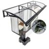 Awning PQRJFVIE Door Entrance 60x60cm Polycarbonate Aluminum Bracket-3