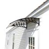 Outvita Window Awning Door Canopy 40"x35.4", Polycarbonate Cover Front Door Outdoor Patio Awning Canopy UV Rain Snow Sunlight Protection Hollow Sheet, Clear Board & Black Bracket-9