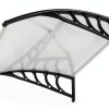 Outvita Window Awning Door Canopy 40"x35.4", Polycarbonate Cover Front Door Outdoor Patio Awning Canopy UV Rain Snow Sunlight Protection Hollow Sheet, Clear Board & Black Bracket-3