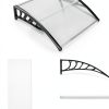 Outvita Window Awning Door Canopy 40"x35.4", Polycarbonate Cover Front Door Outdoor Patio Awning Canopy UV Rain Snow Sunlight Protection Hollow Sheet, Clear Board & Black Bracket-4