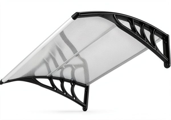 Window Awning Outvita 40x30 Polycarbonate Canopy with Black Bracket-3