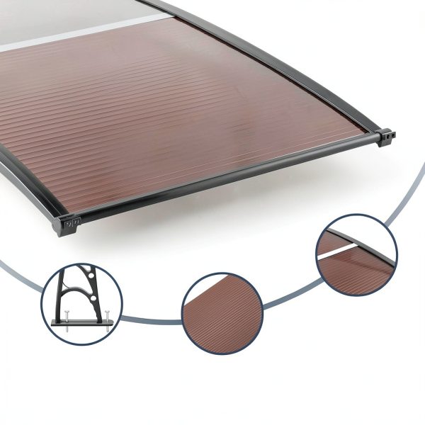 IDZO 40''x120'' Awnings for Doors, SPF 50+ UV-Protective Window Awning Exterior with Aluminum Alloy Connector, Use for Front Doors/Windows Overhang Awning for Sun Shutter, UV, Rain, Snow Protection-5