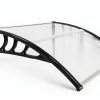 Outvita Window Awning Door Canopy 40"x35.4", Polycarbonate Cover Front Door Outdoor Patio Awning Canopy UV Rain Snow Sunlight Protection Hollow Sheet, Clear Board & Black Bracket-0