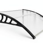 Outvita Window Awning Door Canopy 40"x35.4", Polycarbonate Cover Front Door Outdoor Patio Awning Canopy UV Rain Snow Sunlight Protection Hollow Sheet, Clear Board & Black Bracket-0