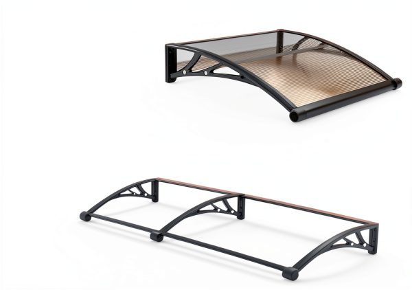 Door Awning 39x48 Polycarbonate 2-Panel with Drainage by KIZYRQ-7