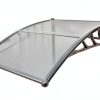 Window Awning Outvita 40x35.4in Clear Polycarbonate Canopy Grey-2