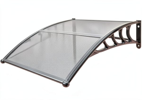 Window Awning Outvita 40x35.4in Clear Polycarbonate Canopy Grey-2