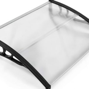 Window Awning Outvita 40x30 Polycarbonate Canopy with Black Bracket-0