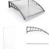 Window Awning Outvita 40x35.4in Clear Polycarbonate Canopy Grey-4