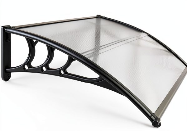 Window Awning Outvita 40x30 Polycarbonate Canopy with Black Bracket-2