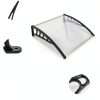 Outvita Window Awning Door Canopy 40"x35.4", Polycarbonate Cover Front Door Outdoor Patio Awning Canopy UV Rain Snow Sunlight Protection Hollow Sheet, Clear Board & Black Bracket-5
