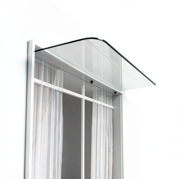 2PC Window Door Wall Frosted Canopy, 15.8 x 23.6 Inch Door Shelter Window Cover Window Awning PET for Sun UV Rain Shelter-8