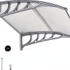 Window Awning Outvita 40x35.4in Clear Polycarbonate Canopy Grey-0