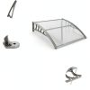 Window Awning Outvita 40x35.4in Clear Polycarbonate Canopy Grey-5