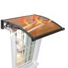 Door Awning 39x48 Polycarbonate 2-Panel with Drainage by KIZYRQ-1