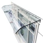 2PC Window Door Wall Frosted Canopy, 15.8 x 23.6 Inch Door Shelter Window Cover Window Awning PET for Sun UV Rain Shelter-0