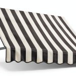 Awntech 10' Dallas Retro (124.5"-18"-24") Straight Slope Fixed Awning with Anodized Arms, Black/White Stripe-0