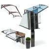 Awning PQRJFVIE Door Entrance 60x60cm Polycarbonate Aluminum Bracket-7