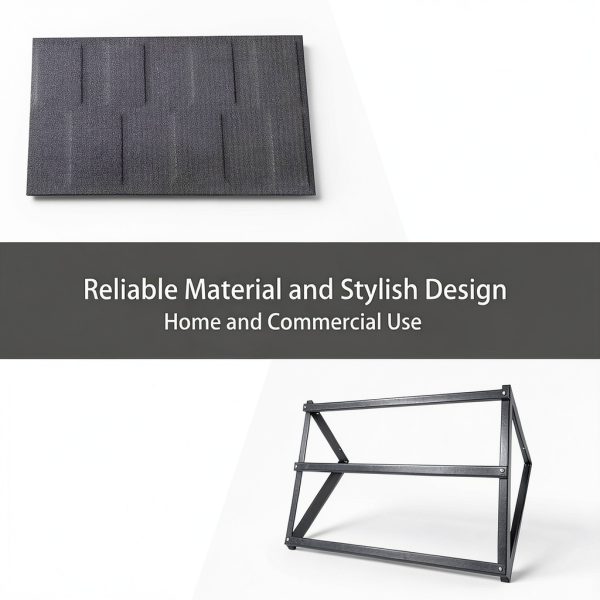 Fixed Metal Awnings BIGalleons 52x31 Black Tile Shaped Canopy-1